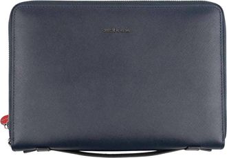 Kiton Documenthouder - Heren - Portefeuilles - Blauw - ONE Size - Leer - Accessoires