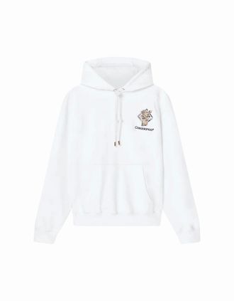 Casablanca Mens Diamond Column Logo White Hoodie - Size: 38