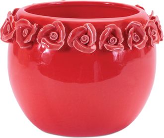 Melrose International Storeware Bud Vase with Floral Accent (Set of 2) - Pink