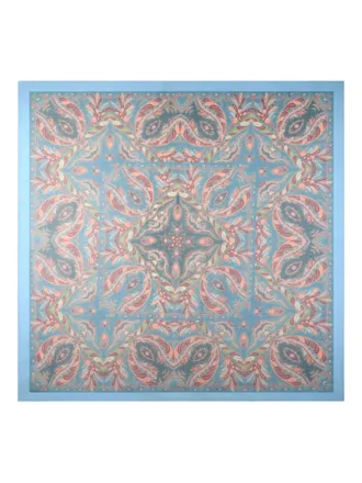 Etro paisley-print silk scarf - Blue