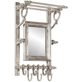 vidaXL Soporte De Equipaje Con Perchas De Pared Aluminio Vidaxl