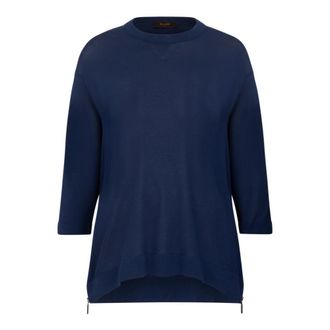 Moorer Charlene Sweater - Dames - Ronde hals truien - Blauw - XS - Truien & Vesten