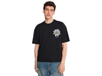 AllSaints Petals Short Sleeve Crew Mens T Shirt Washed Black : XL, Cotton