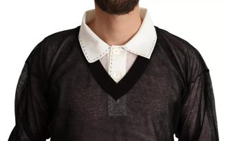 Dolce & Gabbana Black White Shirt One Piece Pullover Mens Sweater (Pre-Owned)