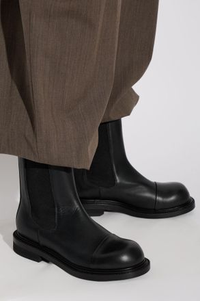 Moschino Leather Chelsea Boots, Womens, Black