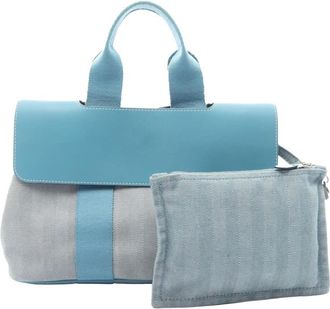 Herm&egrave;s Pre-owned Hermes Toile and Swift Valparaiso PM Unisex Q7ZAG65NOHXDDVOJ