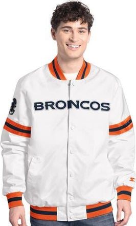 Starter Mens Starter White Denver Broncos Scout Full-Snap Varsity Jacket at Nordstrom, Size Xx-Large