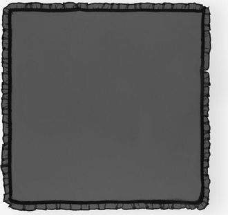 Ganni Black Technical Organza Frill Scarf Recycled Polyester