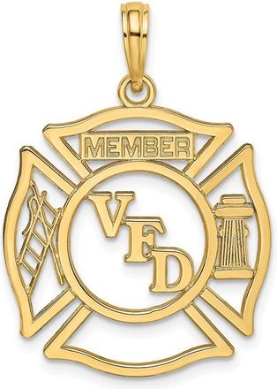 Diamond2Deal 10k Yellow Gold VFD Member Shield Charm Pendant