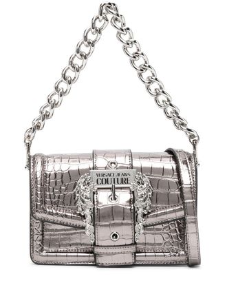 Versace Jeans Couture Borsa a tracolla con fibbia barocca - Argento