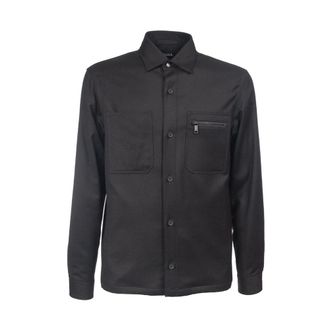 Ermenegildo Zegna Casual Shirts, male, Black, S, Wool Overshirt