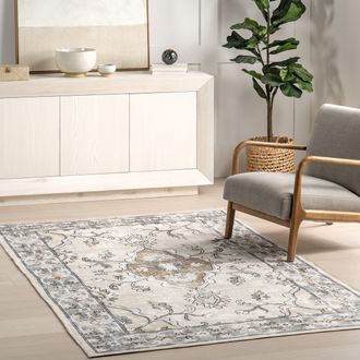 nuLOOM Adair Traditional Floral Machine Washable Area Rug
