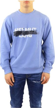 Helmut Lang Stencil Crewneck Sweater - Heren - Sweatshirts - Blauw - M - Hoodies & sweatvesten