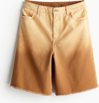 H&M Bermudashorts mit Fransenkante - Beige