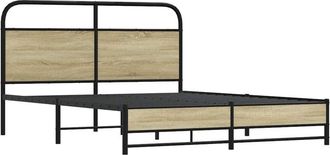 vidaXL Estructura de cama sin colchón 150x200 cm madera roble Sonoma Vidaxl