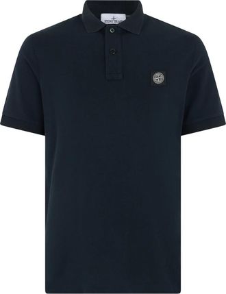 Stone Island Katoenpiqu&eacute; met stretch - Heren - Polos - Blauw - M - Katoen - Tops