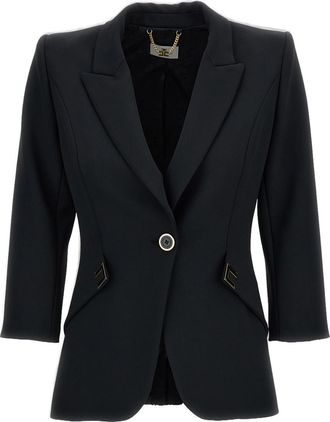 Elisabetta Franchi Structured Double Stretch Crepe Jacket