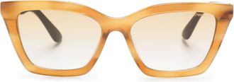 Emporio Armani Occhiali da sole cat-eye a righe - Toni neutri