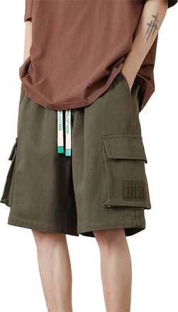 Generic Cargo Shorts Mens 3/4 Shorts Mens Sports with Pockets Short Trousers Man Summer Outdoor Sports Jogging Bottoms Short Hiking Trousers Mens Elastic Quic