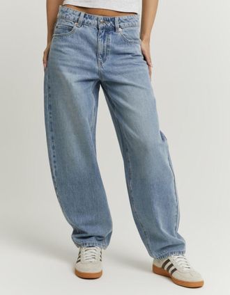 Tally Weijl High-waist-Jeans TALLY WEIJL SPADEJOELLE, Damen, Gr. 34, N-Gr, medium indigo washusedeffects3, Denim/Jeans, Obermaterial: 81% Baumwolle, 19% Lyocell, 