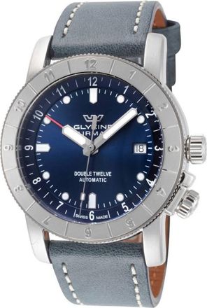 Glycine Airman Double Twelve Automatic Blue Dial Mens Watch GL0553