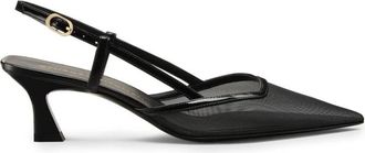 Stuart Weitzman Vinnie 50 Slingback - Dames - Pumps - Zwart - 36 EU - Leer - Schoenen