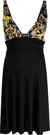 Versace logo-print minidress - women - Polyamide/Polyester/Spandex/Elastane - 40 - Black