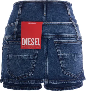 Diesel Womens Skort Double Denim Cotton Hemp Elastane Skirt