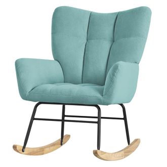 ML Design Sill&oacute;n balanc&iacute;n salvia, con cubierta de rizo