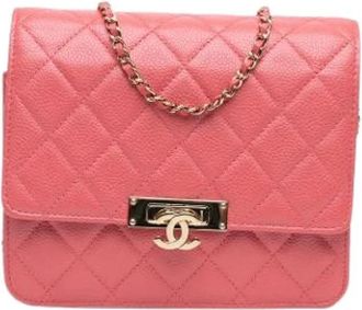Chanel Pre-owned Vintage Flap Crossbody - Dames - Vintage Schoudertas - Roze - ONE Size - Leer - Vintage