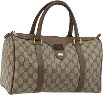 Gucci Pre-owned Handbags, female, Beige, Size: ONE SIZE Pre-owned Vintage Boston Bag