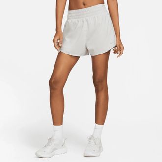 Nike One 2-in-1 Shorts Womens Gray Dri-FIT High Waisted Active DSGL1024
