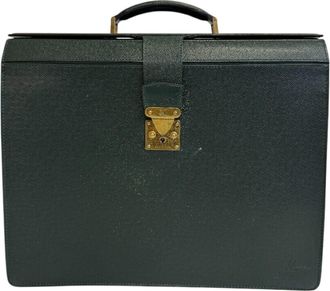 Louis Vuitton Taiga Green Taiga Leather Briefcase (Pre-Owned)