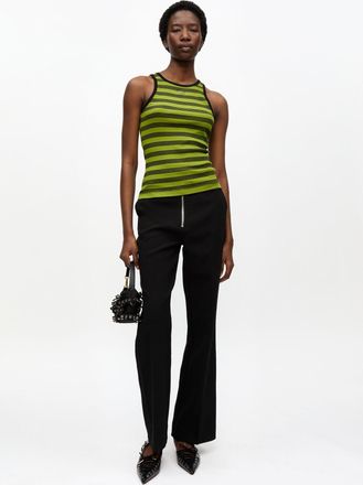 Ganni Black Bonded Crepe Pants - Size 32