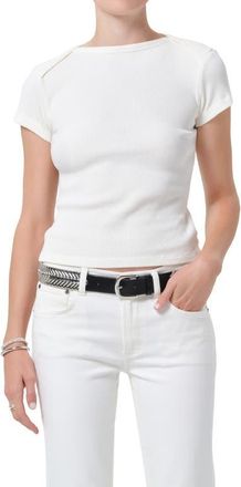 Citizens Of Humanity Waffle Knit Cotton Baby Tee in Pashmina Off White at Nordstrom, Size X-Small