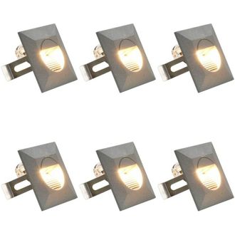 vidaXL Vidaxl - L&aacute;mparas Led De Pared De Jard&iacute;n 6 Unidades Cuadrada Plateada 5w