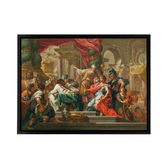 Artery8 Alexander The Great In Temple of Jerusalem Framed Canvas Wall Art Print | Size: W24 x H32
