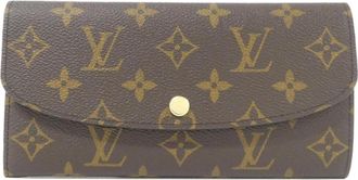 Louis Vuitton Monogram Fuchsia Marron Coated Canvas Long Wallet (Bi-Fold) (Pre-Owned)