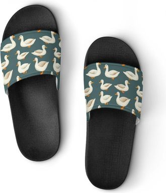 Generic Ducks Pattern Shower Shoes Slipper for Women Men Beach Slippers Quick Drying Non Slip Open-Toe Sandals