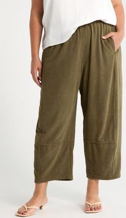 Max Studio Corduroy Knit Crop Barrel Leg Pants in Sage at Nordstrom Rack, Size 1 X
