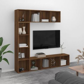 vidaXL Set De Estanter&iacute;a/mueble Tv 3 Pzas Roble Marr&oacute;n 180x30x180 Cm Vidaxl