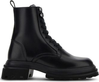 Hogan leather combat boots - women - Leather - 39.5 - Black