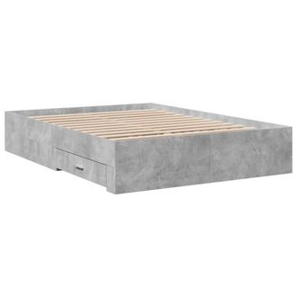 Berkfield Home Modern Bed Frame w/Drawers Frame Concrete Grey 120x190 cm Small Double