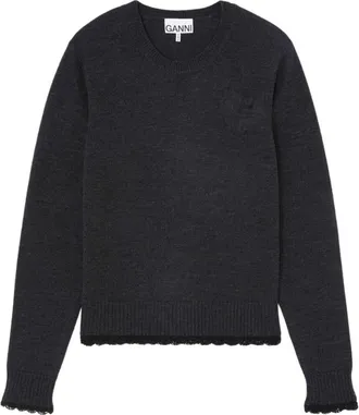 Ganni Truien & Vesten, Dames, Zwart, XS, Round-neck Truien