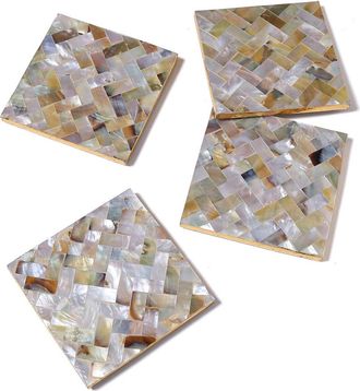 Tiramisu 4Pc Mother Of Pearl Coaster Set