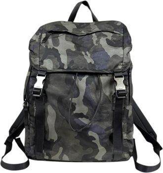 Prada Black Green Nylon Backpack (Pre-Owned)