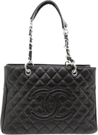 Chanel Pre-owned Vintage Tote Bag - Dames - Vintage Shopper - Zwart - ONE Size - Leer - Vintage