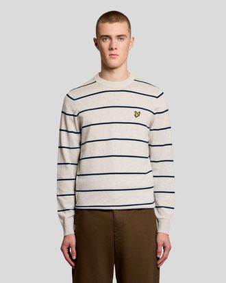 Lyle & Scott Mens D24 Jumper in Ivory Cotton - Size X-Large
