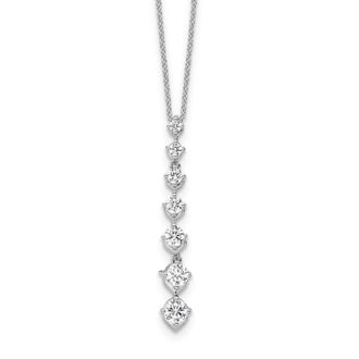 Diamond2Deal 14k Gold 1 Ct Lab Grown Diamond Seven Stone Pendant Necklace 18