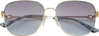 Freyrs Eyewear Lea Square Sunglasses in Gold /Gradient Gray at Nordstrom